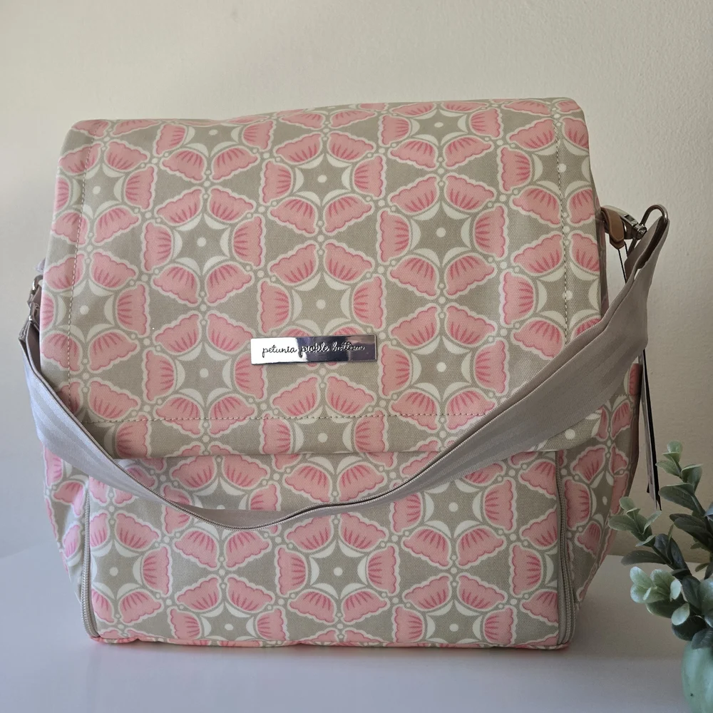 Petunia Pickle Bottom Pink and Gray Women Bag